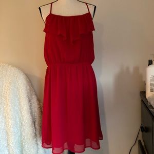 Cross Back Red Dress